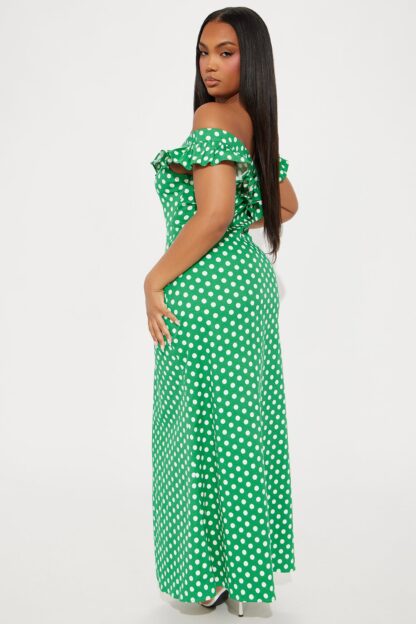 Vestido Maxi Lunares con Hombros Descubiertos y Vuelos - Image 12