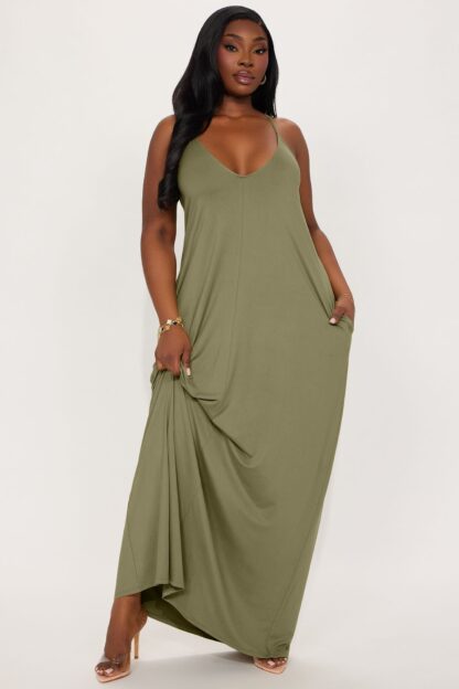 Vestido Maxi Elegante con Tirantes Ajustables - Marrón - Image 16
