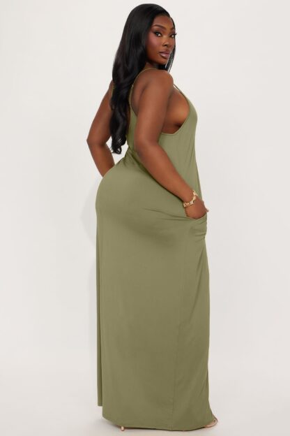 Vestido Maxi Elegante con Tirantes Ajustables - Marrón - Image 18