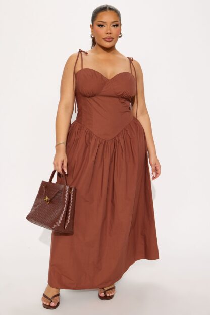 Vestido Midi Corset en Popelina con Tirantes Lazados - Image 10