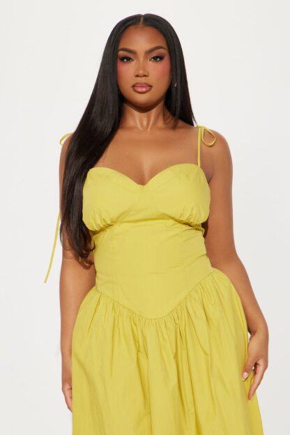 Vestido Midi Corset en Popelina con Tirantes Lazados - Image 5