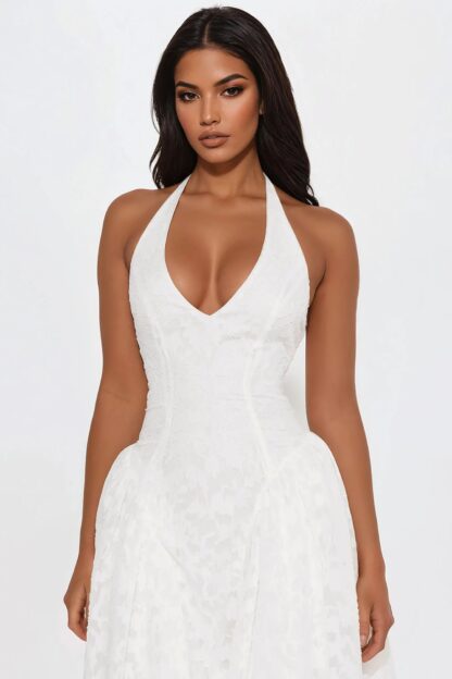 Vestido Midi de Chifón Texturado Elisa con Espalda Descubierta - Image 2