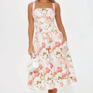 Vestido Midi Floral de Noche Primaveral